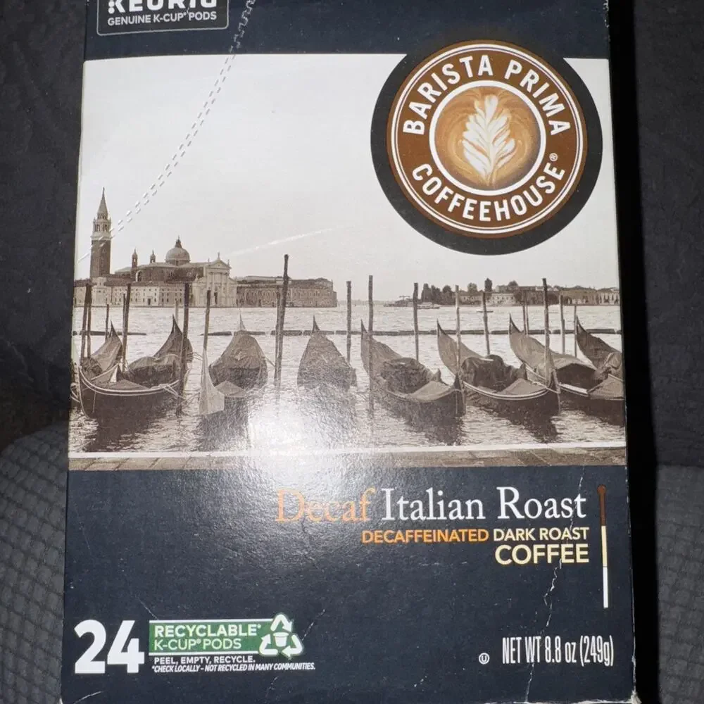 Barista Prima Italian Roast Decaf Coffee Dark Roast Keurig K-Cup Pods 24 Cups